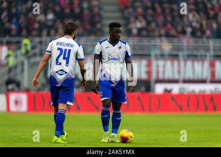 Ronaldo vieira (sampdoria) durante il Milan vs Sampdoria, Milano, Italia, 06 gen 2020, Calcio Calcio italiano di Serie A del campionato Gli uomini Foto Stock