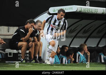 Milano, 21 agosto 2011, 'G.ALLO STADIO MEAZZA SAN SIRO ' Stadium, Trofeo Berlusconi 2011/2012, AC Milan - Juventus FC: Alessandro Del Piero durante la partita Foto Stock