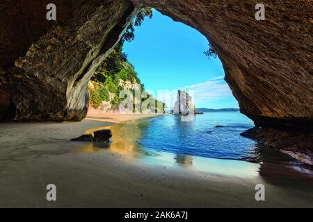 Nordinsel/Halbinsel Coromandel: Mercury Bay bei Hahei, Hoehle Cove della cattedrale, Neuseeland | Utilizzo di tutto il mondo Foto Stock