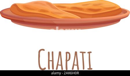 Chapati icona. Cartoon di chapati icona vettoriali per il web design isolato su sfondo bianco Illustrazione Vettoriale