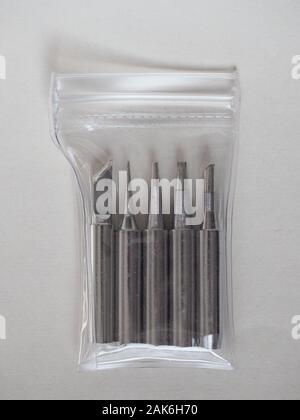 Gamma di punte di saldatura per saldatore elettrico Foto Stock