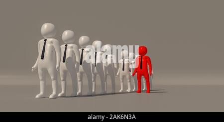 3d illustrator gruppo di carriera professionale simboli aziendali su sfondo grigio, rendering 3d del giocare a calcio. Include un percorso di selezione. Foto Stock