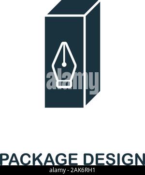 Package Design icona. Semplice elemento dal design tecnologia collezione. Confezione riempita icona del design per i modelli, infographics e altro ancora Illustrazione Vettoriale