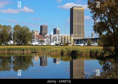 Questa è una parte di Buffalo NY lo skyline di Foto Stock