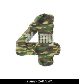 Numeri dell'esercito camouflage, rendering 3D isolato su sfondo bianco - Illustrazione Foto Stock