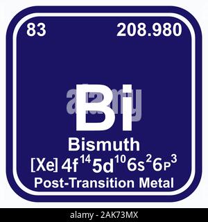 Bismuto Tavola periodica degli elementi illustrazione vettoriale eps 10 Illustrazione Vettoriale