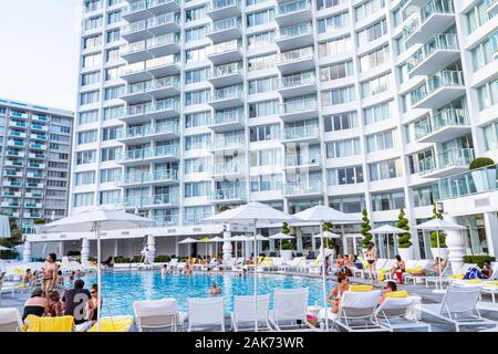 Miami Beach Florida, Mondrian South Beach, hotel, piscina, ospiti, FL100612026 Foto Stock