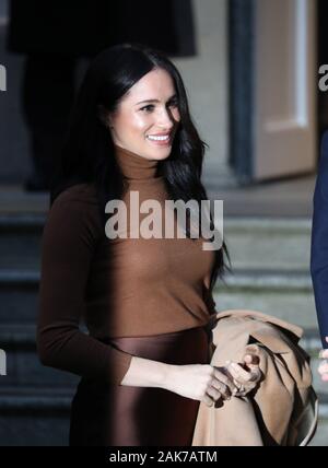 Londra, Regno Unito. Il 7 gennaio 2020. Meghan Markle (Duchessa di Sussex) visitare il Canada House, Londra, Regno Unito, il 7 gennaio 2020. Credito: Paolo Marriott/Alamy Live News Foto Stock