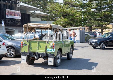 Landrover Defender con tela morbida tetto superiore di Sydney , Australia Foto Stock