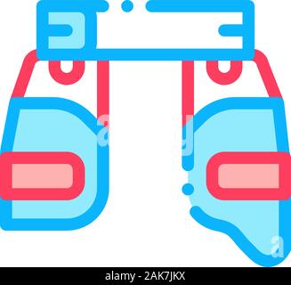 Giubbotto di sicurezza vettore icona illustrazione di contorno Illustrazione Vettoriale