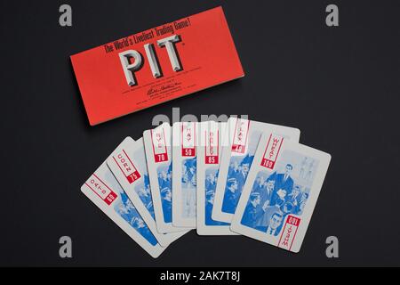 Vintage anni cinquanta commodities trading card game "Pit'. Foto Stock