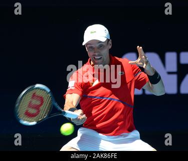 ATP Cup Perth Australia 2020 Roberto Bautista Agut (ESP) Go Soeda (JPN) Foto Anne Parker International Sports Fotos Ltd/Alamy Live News Foto Stock