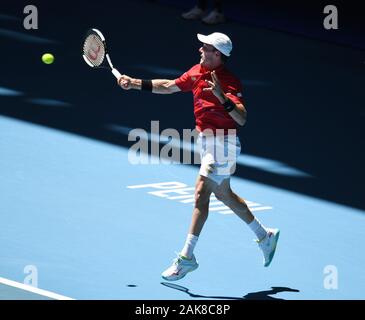 RAC Arena Perth Western Australia ATP CUP Giorno 6 08/01/2020 Roberto Bautista Agut (SPA) battiti Go Soeda (JAP) foto Roger Parker International Sports Fotos Ltd/Alamy Live News Foto Stock