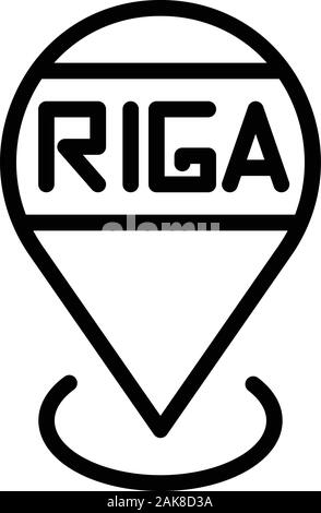 Posizione di Riga, l'icona di stile di contorno Illustrazione Vettoriale