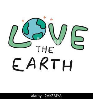 Ama la terra logo illustrazione vettoriale Illustrazione Vettoriale