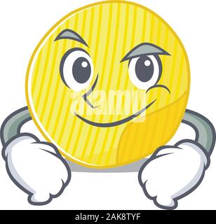 Raffreddare le patatine mascotte con carattere Smirking face Illustrazione Vettoriale