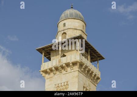 Silsila Minarett, Tempelberg, Gerusalemme, Israele Foto Stock