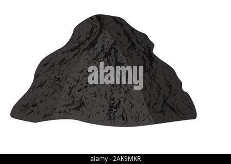 Pila di terreno isolato su sfondo bianco. Cumulo di terra, fertilizzante organico, substrato di humus del suolo, letame, di massa o di compost. Tumulo di terra. Vettore Illustrazione Vettoriale