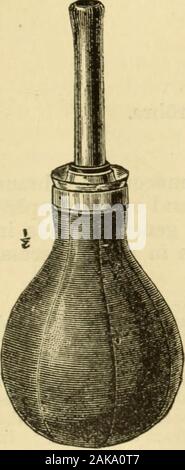 Un manuale di malattie del naso e della gola : compresa la faringe, la laringe, la trachea, l'esofago, naso e rinofaringe . awn avendo cura di rilasciare le stringhe in modoche il catetere non può essere tirata fuori al sametime. Le stringhe devono essere quindi fissato round thepatients orecchie o la parte posteriore della sua testa. Il catetere isthus sinistra nella parte ristretta della gola, e liquidscan deglutite con relativa facilità. Il greatadvantage dello strumento è che esso provoca irritazione nopharyngeal. Essa può essere generalmente ammessi toremain in situ per cinque o sei giorni, quando esso deve essere nuovamente spostata da Foto Stock