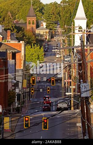 Scena di Frederick Street a Staunton, Virginia Foto Stock