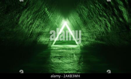 Dark tunnel futuristico 3d rendering immagine Foto Stock