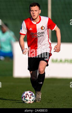 MARBELLA, 08-01-2020, calcio, , olandese eredivisie, stagione 2019-2020, Feyenoord player George Johnston, durante la partita Hoffenheim - Feyenoord Foto Stock