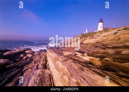 Pemaquid Point Lighthouse, Bristol, Maine, Stati Uniti d'America Foto Stock