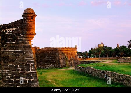 Pareti del Castillo de San Marcos, St Augustine, Florida, Stati Uniti d'America Foto Stock