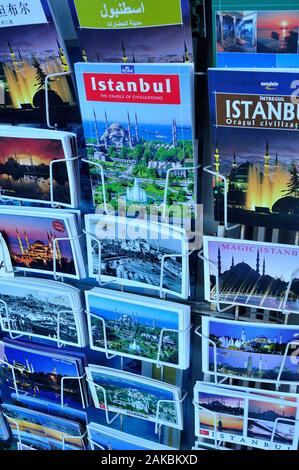 Cartolina di vendita - Mercato di Istanbul - lo stretto del Bosforo - TURCHIA Foto Stock