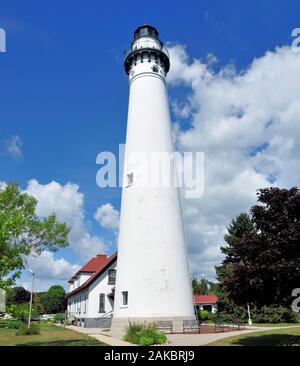 Faro di Wind Point vicino a Racine, Wisconsin. Foto Stock