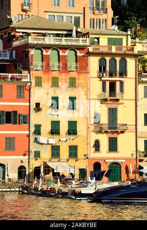 L'Italia, Liguria, Riviera ligure, il parco naturale di Portofino, il villaggio di Portofino Foto Stock