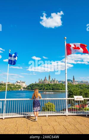 Canada, Provincia di Ontario, Ottawa, il fiume Ottawa, Parliament Hill Foto Stock