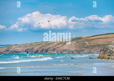 Francia, Finisterre, Douarnenez Bay, Kerlaz, Trezmalaouen beach Foto Stock