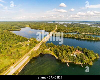 Canada Ontario, le mille isole (1000 isole) vicino a Gananoque (vista aerea) Foto Stock