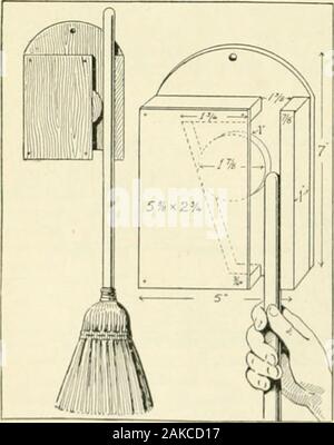 La scienza popolare mensile . 4.spesso e round ofif top ij/g ins.per riagganciare titolare, come mostrato nellafigura. Prendere un i-in. scheda 5^ ins. da 2 da H ms., taglio di una scanalatura, f^ la parte superiore, i^.i ins. ampia, rastremata di un disco circolare che ho in. spesso e mi^f&LT; in.in diametro e posto in questo slot.chiodo sul bordo lungo un io in. striscia, yg in.wide, che lea-e uno spazio mi^s ns.ampia tra il nastro e la parte contengono-ing il disco circolare. Per completare, unghie attraverso la parte anteriore di ciascuno -^s-n- scheda 2^4 ins. dalla 5^^ ins. Mien di riagganciare la scopa luogo versol'estremità superiore del manico nella scanalatura, pu Foto Stock