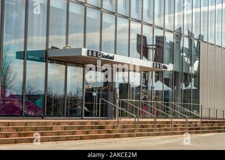Sede centrale della BBC Scotland a Pacific Quay, Glasgow Foto Stock