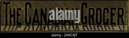 Canadian grocer Gennaio-Giugno 1898 . Berlino, Canada. Il droghiere canadese 13. Presidente, Tesoriere, JOHN BAYNE MacLEAN, HUGH C. MacLEAN. Montreal. Toronto. Il MacLEAN Publishing Co. Limitato. Gli editori di scambi quotidiani che cir-culate nelle province di British Columbia,nord-Ovest Territori, Manitoba, Ontario, Quebec, Nova Scotia, del New Brunswick, P. E.Isola e Terranova. uffici :MONTREAL .... Bordo di commercio costruzione,telefono 1255. TORONTO 16 Front Street West, telefono 2148. Londra, ENG. - - - MANCHESTER, ENG.NEW YORK - - - -Abbonamento, Canada, $2.00. tog Fleet Street, E. C, J. M. Foto Stock
