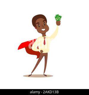 Imprenditore mantiene le fatture del dollaro Illustrazione Vettoriale