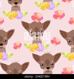 Infantile seamless pattern con disegnati a mano i cani. Illustrazione Vettoriale