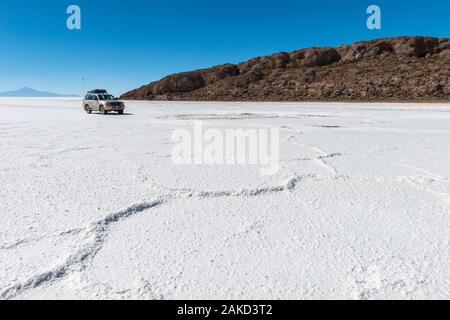 Isla Pia Pia o Pia Pia isola, Saltlake Salar de Uyuni, Dipartimento Potosi, Southwest Bolivia, America Latina Foto Stock