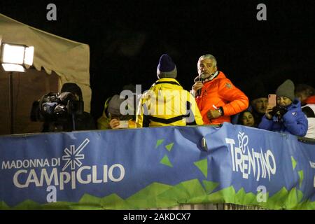 Madonna di Campiglio, Italia. 08 Jan 2020. Maurizio Arrivabene durante la Audi FIS World Cup - 3Tre - Notte di Slalom uomini, sci di Madonna di Campiglio, Italia, gennaio 08 2020 Credit: Indipendente Agenzia fotografica/Alamy Live News Foto Stock