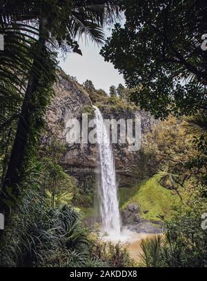 Bridal Veil Falls sull'Isola del Nord della Nuova Zelanda. Foto Stock