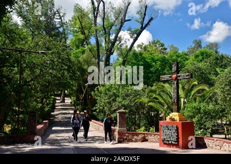 Scultura religiosa nel Parque Juarez, Juarez Parco, San Miguel De Allende; Messico; Foto Stock