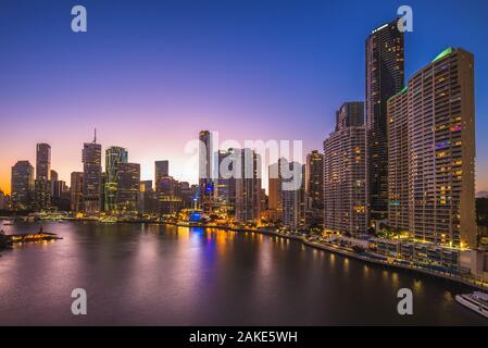 Lo skyline di Brisbane, la capitale del Queensland, Australia Foto Stock
