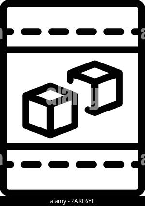 Pacchetto di zucchero di icona di stile di contorno Illustrazione Vettoriale