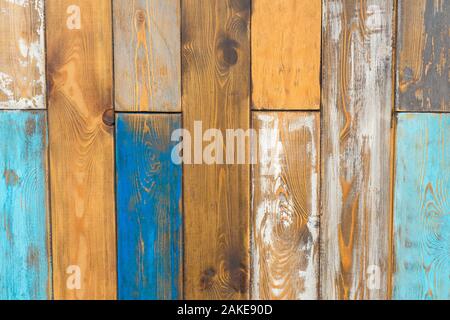 Legno multicolori texture. chiazzato di sfondo di legno. Legno grunge texture. schede multicolore sfondo. Foto Stock