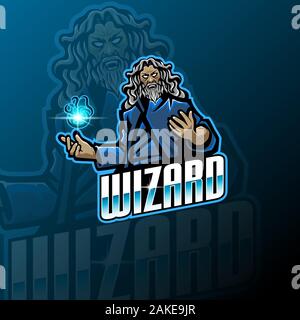 Procedura guidata esporte mascotte logo design Illustrazione Vettoriale