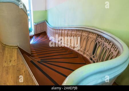 Vista della scala in Manor House. Foto Stock