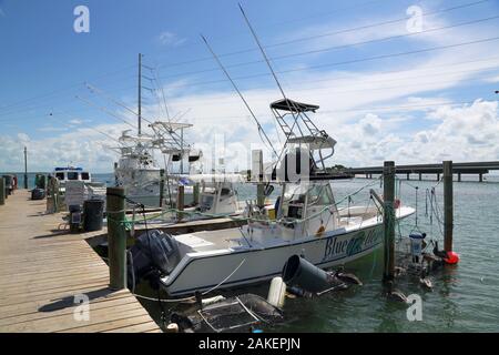 Barche da pesca in marina a maratona sulla Florida keys Foto Stock