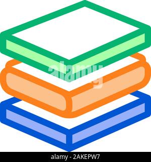 Materasso di strati di schiuma icona illustrazione di contorno Illustrazione Vettoriale